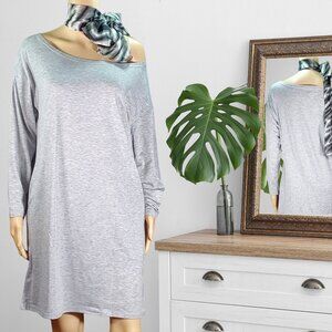 Casual Cool Shoulder Dress - Gray